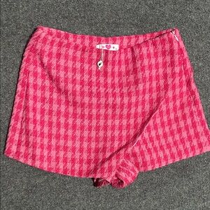 Buddy Love Hot Pink Houndstooth Mini Skirt